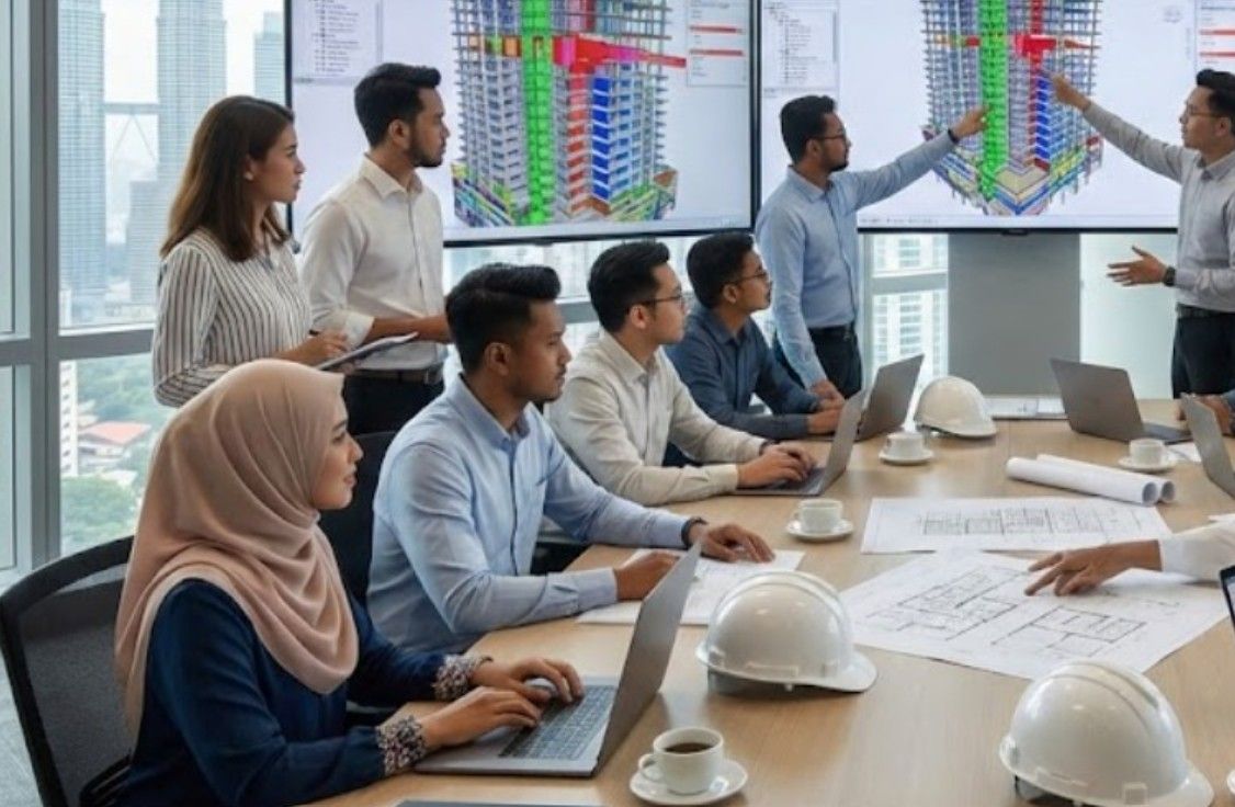 Malaysian project team integrating BIM workflows into daily coordination and decision-making.